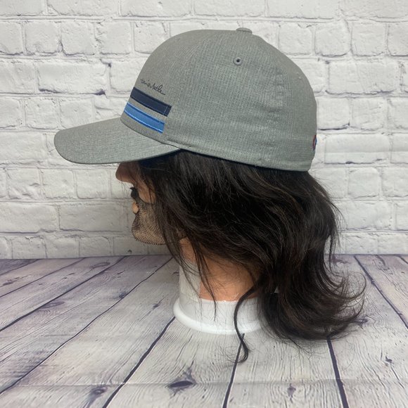 Travis Mathew Golf Hat Cap Stretch Fit S/M Gray Canada ICI Company Logo Striped - Picture 4 of 10